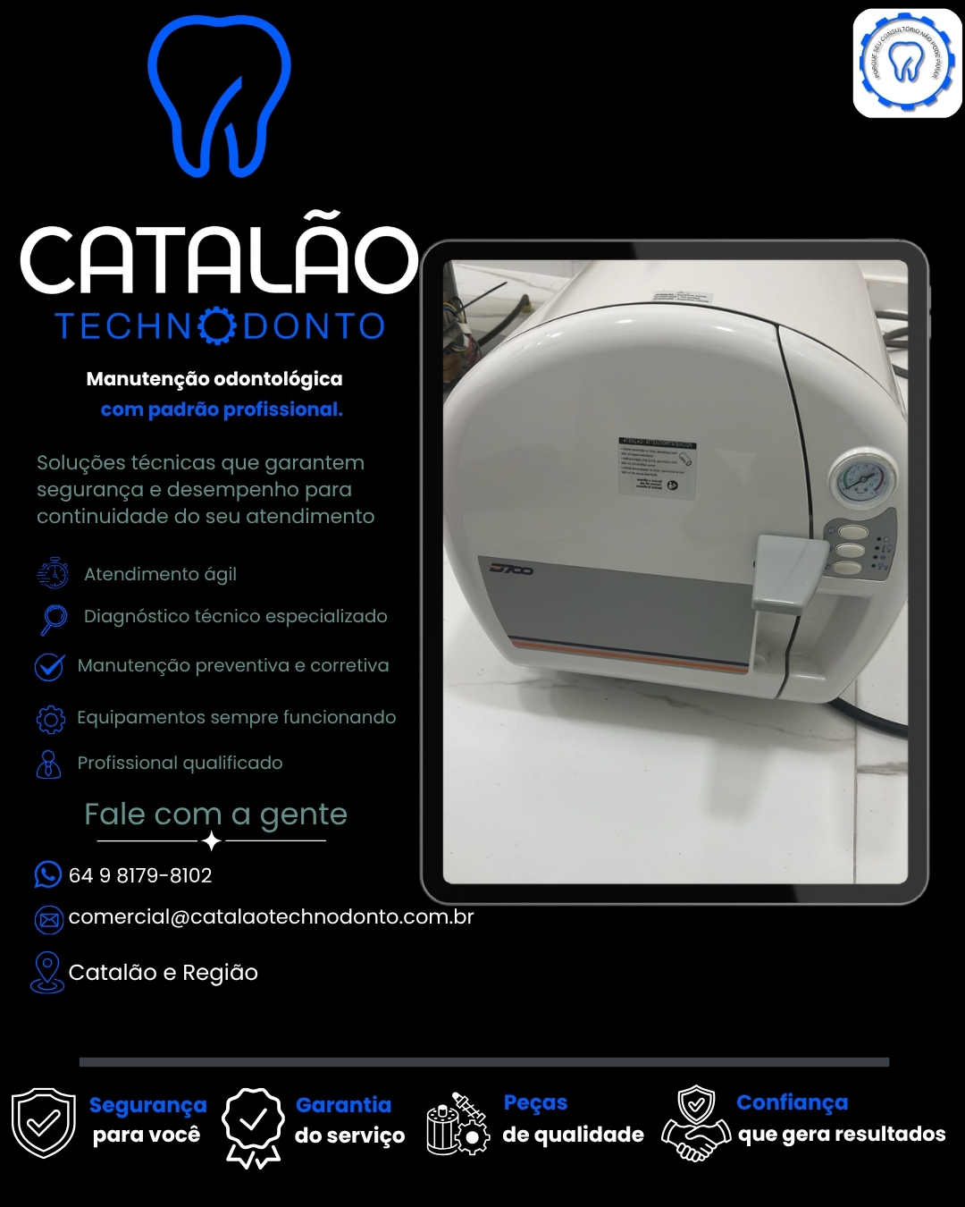 Material de divulgação da Catalão Technodonto.