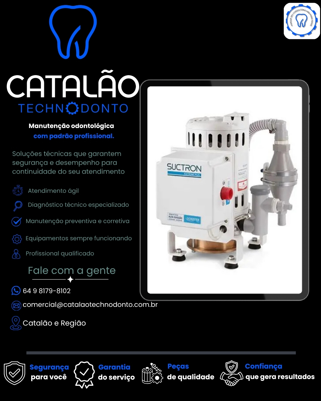Material de divulgação da Catalão Technodonto.