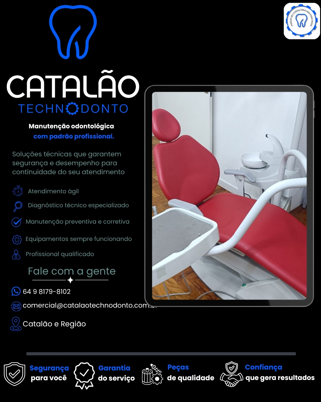 Material de divulgação da Catalão Technodonto.